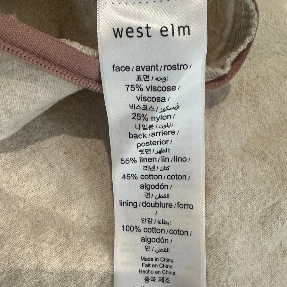 West Elm Blush Pink Velvet Pillow Cover 20x20